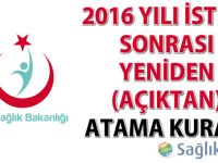 2016 Yılı İstifa Sonrası Yeniden (Açıktan) Atama Kurası Sonuçları