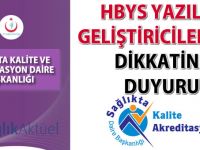 HBYS yazılım geliştiricilerinin dikkatine duyuru