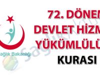 72. Dönem Devlet Hizmeti Yükümlülüğü Kurası sonuçları