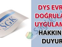 DYS evrak doğrulama uygulaması hakkında duyuru