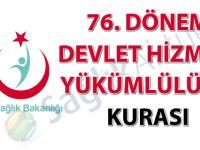 76. Dönem Devlet Hizmeti Yükümlülüğü Kurası İlanı