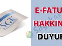 E-Fatura hakkında SGK duyurusu-28.10.2017