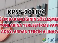 KPSS-2018/4 Sağlık Bakanlığının sözleşmeli pozisyonlarına yerleştirme yapmak için adaylardan tercih alınacak