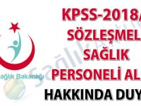 KPSS–2018/4 Sözleşmeli Sağlık Personeli alımı hakkında duyuru