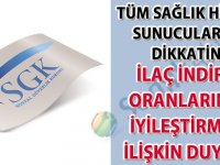 İlaç indirim oranlarında iyileştirmeye ilişkin duyuru