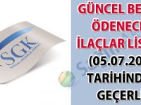 Güncel Bedeli Ödenecek İlaçlar Listesi (05.07.2018 tarihinden geçerli)