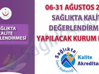 06-31 Ağustos 2018 Sağlıkta Kalite Değerlendirmesi Yapılacak Kurum Listesi