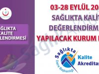 03-28 Eylül 2018 Sağlıkta Kalite Değerlendirmesi Yapılacak Kurum Listesi