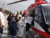Sivas'ın ilk ambulans helikopteri KOAH hastası için havalandı