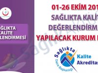 01-26 Ekim 2018 Sağlıkta Kalite Değerlendirmesi Yapılacak Kurum Listesi