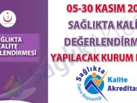 05-30 Kasım 2018 Sağlıkta Kalite Değerlendirmesi Yapılacak Kurum Listesi