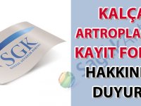 Kalça artroplastisi kayıt formu hakkında duyuru