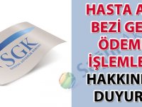 Hasta Alt Bezi Geri Ödeme İşlemleri hakkında duyuru