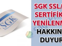 SGK SSL/TLS sertifikası yenilenmesi hakkında duyuru