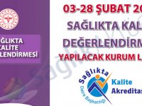 03-28 Şubat 2020 Sağlıkta Kalite Değerlendirmesi Yapılacak Kurum Listesi