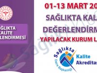 01-13 Mart 2020 Sağlıkta Kalite Değerlendirmesi Yapılacak Kurum Listesi