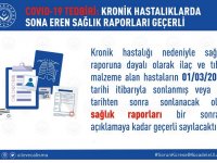 Kronik hastalığı bulunan sigortalıların sağlık raporları ve reçeteleri ikinci bir duyuruya kadar geçerli sayılacak