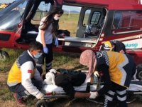 Elazığ'da rahatsızlanan çoban ambulans helikopterle hastaneye ulaştırıldı
