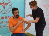 Giresun'da Kovid-19 aşı çadırına zarar verildi