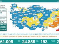 Türkiye'de 24 bin 856 kişinin Kovid-19 testi pozitif çıktı, 193 kişi öldü