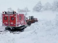 Kahramanmaraş'ta yolu kardan kapanan mahallelerdeki hastalara paletli ambulans ile ulaşıldı