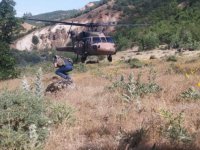 Bingöl'de kayalıklardan düşen 90 yaşındaki kadın helikopterle hastaneye ulaştırıldı