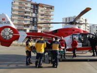 Ambulans helikopter kalçası kırılan 86 yaşındaki hasta için havalandı