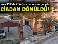 İzmir'de freni boşalan kamyon 112 binasının duvarına çarptı