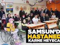 Samsun'da hastanede eğitim gören öğrencilere karneleri verildi
