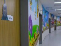 Bayburt'ta hastane duvarları çocuklar için süslendi