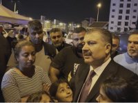 Sağlık Bakanı Koca’dan Hatay'daki çadır kente gece ziyareti