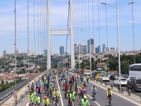 İstanbul'da bisiklet tutkunları kıtalar arası pedal bastı