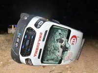 Kahramanmaraş'ta hasta taşıyan ambulansın devrilmesi sonucu 5 kişi yaralandı