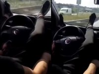 Çekmeköy'de ayaklarıyla direksiyonu kullanan sürücünün ehliyetine el konuldu