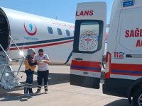 Mardin'de 3 günlük Gülistan bebek ambulans uçakla İstanbul'a sevk edildi