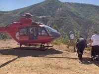 Van'da kırsal mahallede fenalaşan hasta ambulans helikopterle hastaneye ulaştırıldı