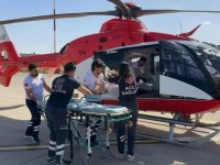 Şırnak’ta ambulans helikopter yüksekten düşen hasta için havalandı