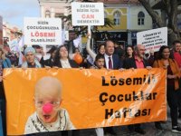 Edirne'de Lösemili Çocuklar Haftası dolayısıyla farkındalık yürüyüşü düzenlendi
