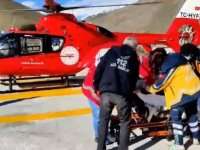 Helikopter Ambulans Ayağı Kırık Hasta İçin Havalandı