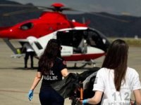 Şırnak'ta ambulans helikopter yüksek tansiyon rahatsızlığı yaşayan hasta için havalandı