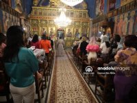Gazze'deki Hristiyanlar Palmiye Pazarı Bayramını, El-Ehli Baptist Hastanesi yakınındaki kilisede kutladı