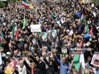 İran'ın başkenti Tahran'da sağlık çalışanları İsrail'in Gazze'deki soykırımını protesto etti