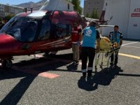 Erzurum'da ambulans helikopter kalp krizi geçiren hasta için havalandı