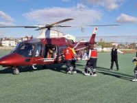Konya'da hava ambulansı kalp krizi geçiren hasta için havalandı
