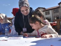 Gümüşhane'de "Filistinli çocuklar için çiz" etkinliği yapıldı
