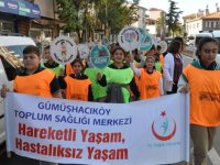 Gümüşhacıköy'de öğrenciler sağlık için adım attı