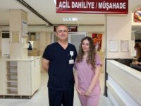 Denizli'de yeni doktorun ilk görev yeri babasının çalıştığı hastane oldu