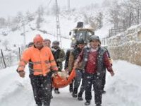 Bitlis'te yolu kapanan mezradaki hasta ekiplerin çalışmasıyla hastaneye ulaştırıldı